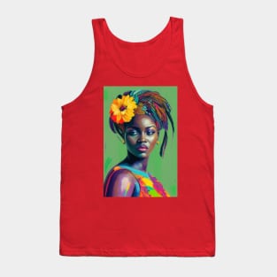 Black beautiful woman portrait 6 Tank Top